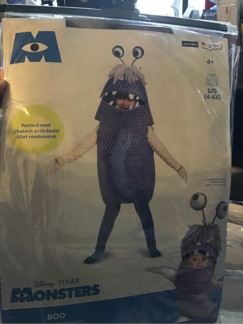 Disney pixar monsters inc Boo deluxe toddler costume size L 4-6x-New